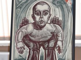 Михайлин И. А. - "Буду космонавтом" (1988; бумага, линогравюра) Михайлин И. А. - "Буду космонавтом" (1988; бумага, линогравюра)