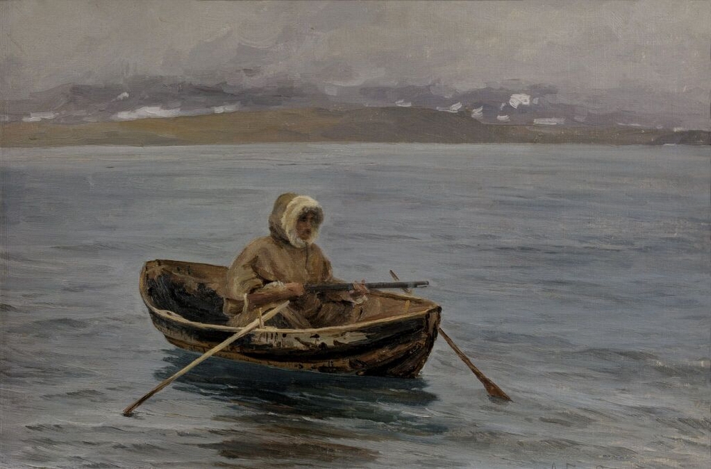 А.А. Борисов (1866-1934) «В ожидании морского зверя (из жизни новоземельских самоедов)». 1896 г. Холст на картоне, масло (https://www.tretyakovgallery.ru/) А.А. Борисов (1866-1934) «В ожидании морского зверя (из жизни новоземельских самоедов)». 1896 г. Холст на картоне, масло (https://www.tretyakovgallery.ru/)