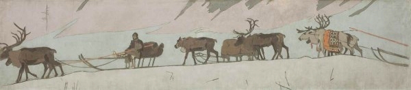 К.А. Коровин (1861-1939), Н.А. Клодт (1865-1918) «Поезд самоедов». Декоративное панно для павильона Русских окраин на Всемирной выставке в Париже. 1899 г. Холст, темпера (https://rusmuseumvrm.ru/) К.А. Коровин (1861-1939), Н.А. Клодт (1865-1918) «Поезд самоедов». Декоративное панно для павильона Русских окраин на Всемирной выставке в Париже. 1899 г. Холст, темпера (https://rusmuseumvrm.ru/)