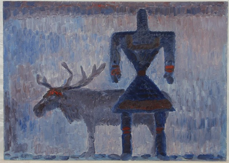 Г.С. Райшев (1934-2020) «Человек и олень». 2008 г. ДВП, масло (https://www.ghm-hmao.ru/raisheva/) Г.С. Райшев (1934-2020) «Человек и олень». 2008 г. ДВП, масло (https://www.ghm-hmao.ru/raisheva/)