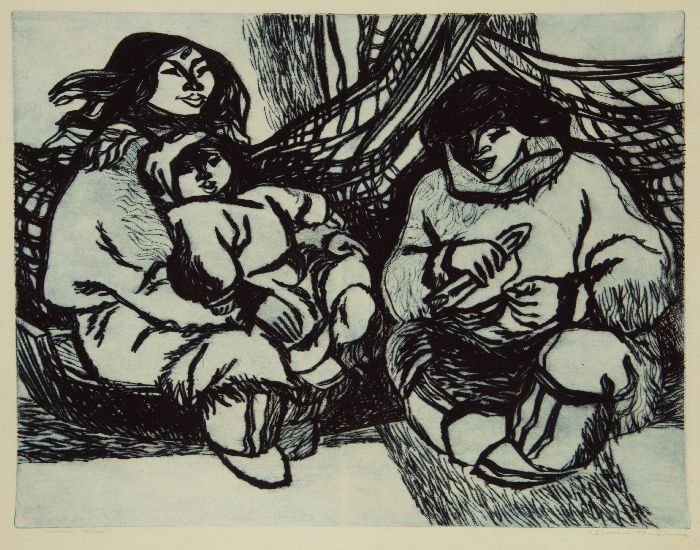 Г.Н. Бусыгин (1938-1991) «Ремонт сетей». 1979 г. Бумага, сухая игла Г.Н. Бусыгин (1938-1991) «Ремонт сетей». 1979 г. Бумага, сухая игла