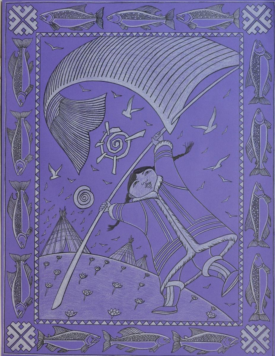 В. Моисеев «Первая юкола». 2014 г. Бумага, пастель, графит (https://sever.artofthenations.org/) В. Моисеев «Первая юкола». 2014 г. Бумага, пастель, графит (https://sever.artofthenations.org/)